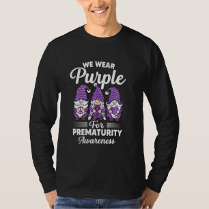 T-shirt Gnomes Support Nous Portons Violet Pour Prématurit