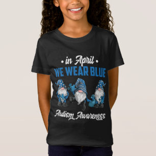 T-Shirt Gnomes tenant la Sensibilisation sur l'autisme Blu