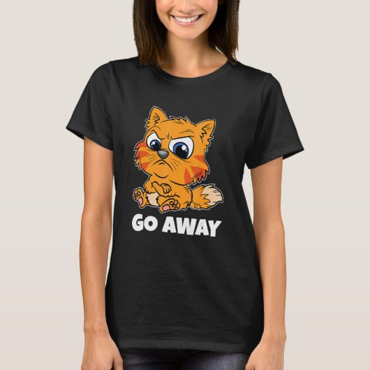T-shirt Go Away Cat (Devant)