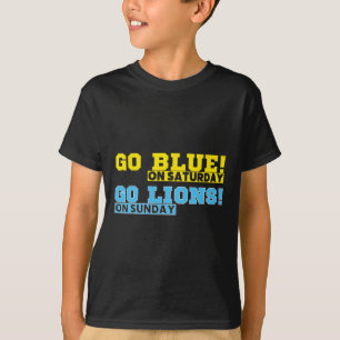 T-shirt Go Blue Le Samedi Go Lions Le Dimanche Football Fa
