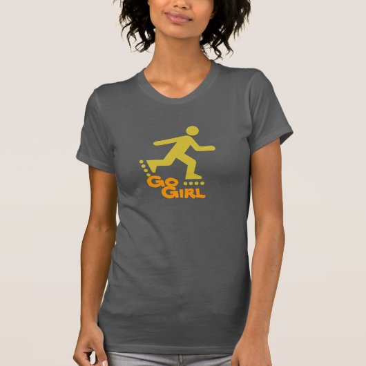 T-shirt Go Girl in line skate, modifier le texte (Devant)