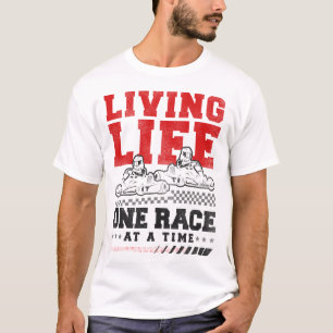 T-shirt Go Kart Living Life Une Course À La Fois Vintage