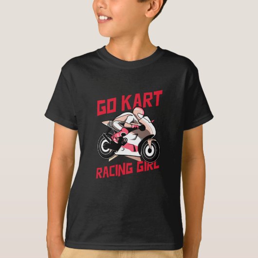 T-shirt Go Kart Racing Girl (Devant)