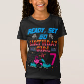 T-Shirt Go Kart Ready, Set Go Girl Birthday Party (Devant)