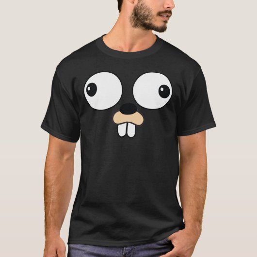 T-shirt Go Lang Gopher Visage Seulement - Costume Hallowee (Devant)