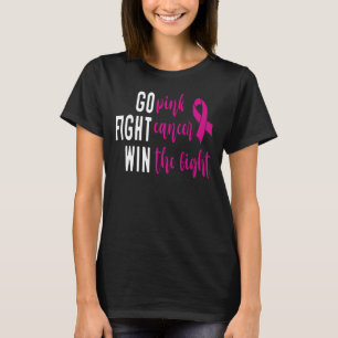 T-shirt Go Pink Combattre Le Cancer Gagner Le Combat, Moti