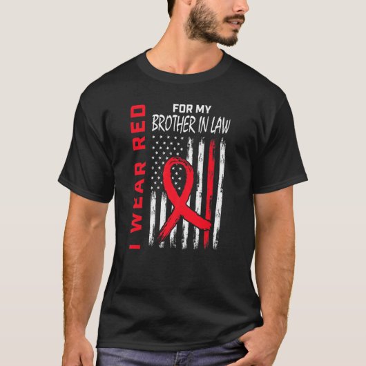 T-shirt Go Red Brother In Law Sensibilisation aux maladies (Devant)