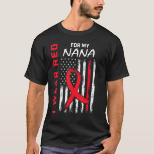T-shirt Go Red Nana Maladie cardiaque Drapeau américain Ho