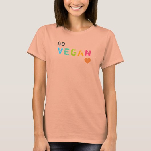 T-shirt GO vegan - blanc - Customisé (Devant)