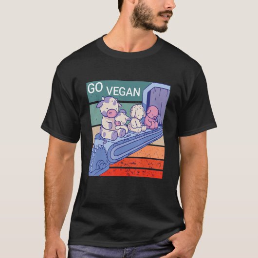T-shirt Go vegan, poor Animals (Devant)