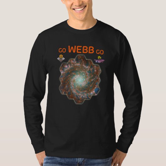 T-shirt GO WEBB GO Webb Space Telescope Phantom Galaxy M74 (Devant)