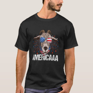 T-shirt Goat Americaaa 4 juillet Usa Patriotic Boy Fire