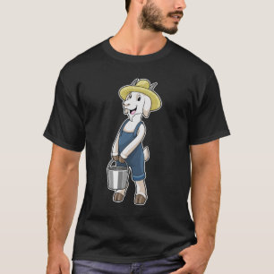T-shirt Goat as Farmer with Bucket
