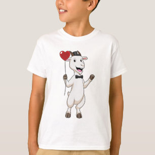T-shirt Goat as Groom avec Heart Balloon