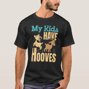 T-shirt Goat Lady Maman Papa Farmer Mignonne Mes Enfants O