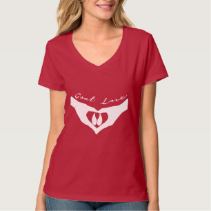 T-shirt Goat Love Mains de coeur tenant le chapeau