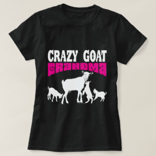 T-shirt GOAT Lover   Grand-mère de chèvre folle Pink GYG