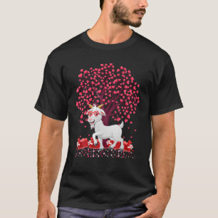 T-shirt Goat Lover Heart Tree Chèvre Saint-Valentin