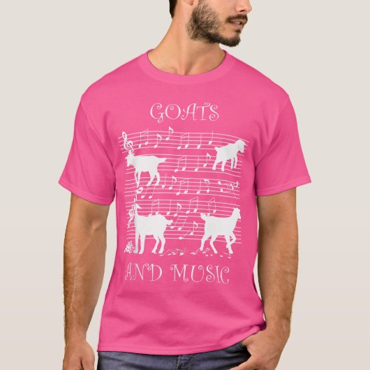 T-shirt Goats And Music Notes Musician Piano (Devant)