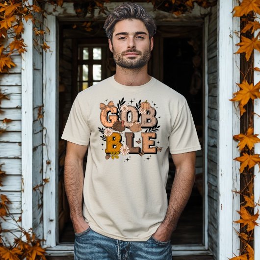 T-shirt Gobble automne vacances Boho Thanksgiving