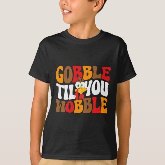 T-shirt Gobble jusqu'à ce que vous remuez Turquie Retro Au (Devant)