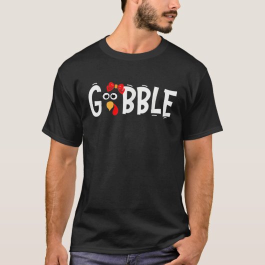 T-shirt Gobble Thankgiving Turquie Face Matching Family Co (Devant)