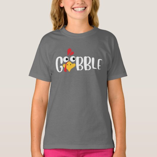 T-shirt Gobble Thanksgiving Turkey (Devant)