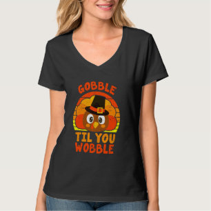T-shirt Gobble Til You Wobble Retro Baby Outfit Toddler Th