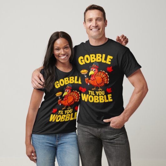T-shirt Gobble Til You Wobble Shirt Adult Kids Thanksgivin (Unisexe)
