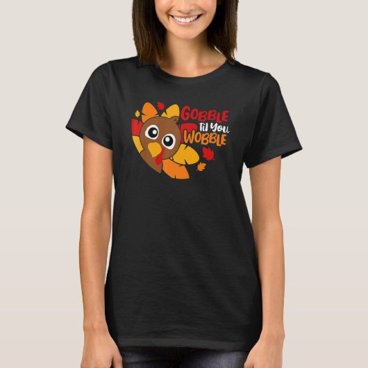 T-shirt Gobble Til You Wobble Turkey Kids Boys Toddler Tha (Devant)