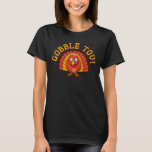 T-shirt Gobble Tov Thanksgivukkah Turquie Chemise<br><div class="desc">Célébrez Thanksgivukkah 2013 avec ce T-shirt Gobble Tov classique ! Dotée d'une drôle de dinde caricaturale jaune, orange et marron portant un yamaka, et d'un collier Star of David. Un Thanksgiving Hanoukka ne se produira pas avant 77 000 ans ! Alors attrapez cette grande chemise de gardien pour cette fête...</div>