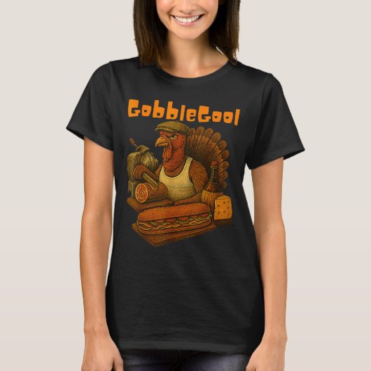 T-shirt Gobbol Turkey Day Thanksgiving Funny Gobble Thankf (Devant)