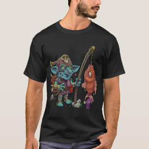T-shirt Gobelin de dessin animé mignon va pêcher et attrap