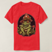 T-shirt Goblincore grenouille esthétique Champignons Dark  (Design devant)