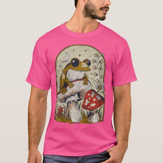 T-shirt Goblincore Grenouille Magique Champignons Agarique (Devant)