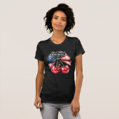 T-shirt God Bless America Cherry Bow USA 4 juillet (Devant entier)
