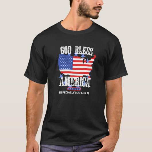 T-shirt God Bless America Especially Naples FL US State De (Devant)