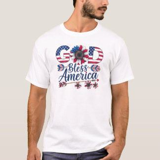 T-shirt God Bless America Shirt - 4 juillet patriotique
