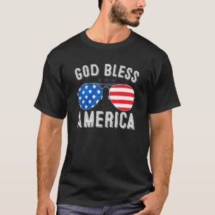 T-shirt God Bless America Usa Drapeau 4 juillet Hommes Fem