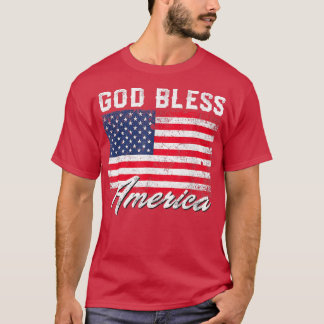 T-shirt God Bless America USA Flag 4th Of July Patriotic