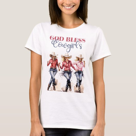 T-shirt God Bless Cowgirls (Devant)