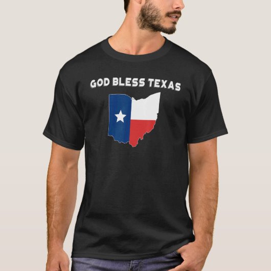T-shirt God Bless Texas Ohio Texas Cartes (Devant)