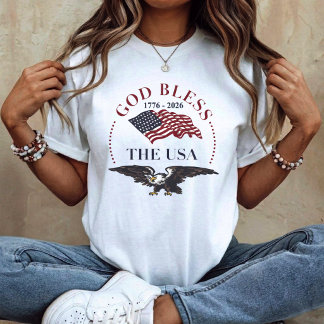 T-shirt God Bless the USA – 1776–2026 Patriotic Eagle