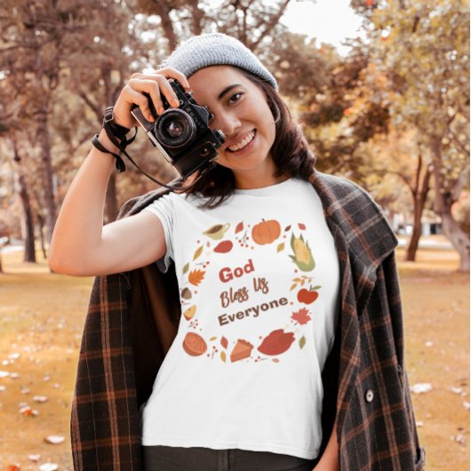 T-shirt God Bless Us Everyone Thanksgiving/Fall Christian