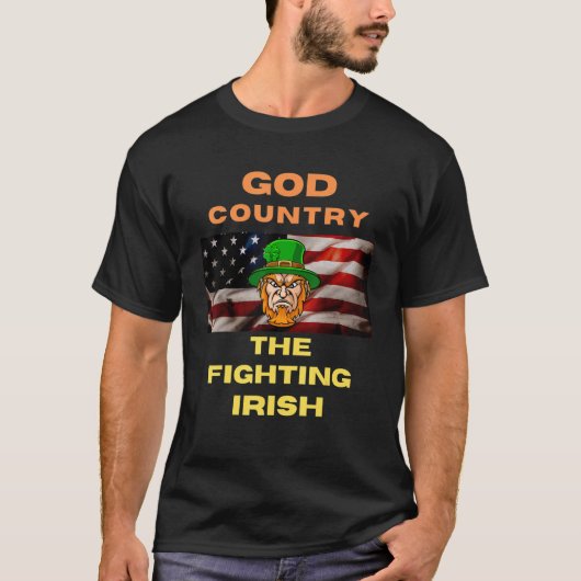 T-shirt God Country The Fighting Irish (Devant)