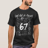 T-shirt God Did It First Funny Christian 6 7 Six Seven  (Devant)