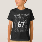 T-shirt God Did It First Funny Christian 6 7 Six Seven (Devant)