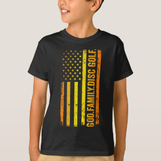 T-shirt God Family Disc Golf Us American Flag Father's Day