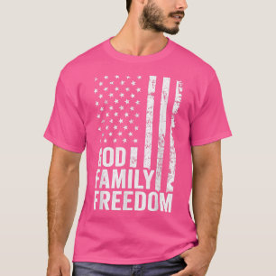 T-shirt God Family FreedomPatriotic Christian Faith USA Fl