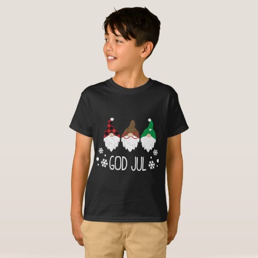 T-shirt God Jul Swedish Joyer Noël Norwegian Cute Gno (Devant entier)